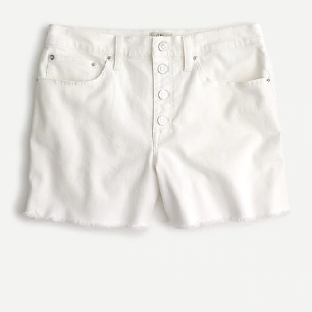 NWT J.Crew Button Fly White Denim Shorts